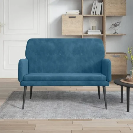 Banco de terciopelo azul 108x79x79 cm de vidaXL, Bancos - Ref: Foro24-351423, Precio: 138,86 €, Descuento: %