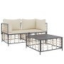 Juego de muebles de jardín 3 pzas cojines antracita ratán PE de vidaXL, Sofás de exterior - Ref: Foro24-3186692, Precio: 243,...