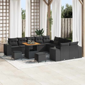 Conjunto de sofá de jardín 13 pcs Negro ratán sintético en Sofás de exterior | Comprar online en Foru.es