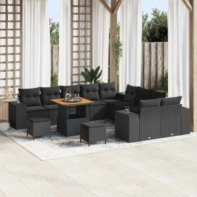 Conjunto de sofá de jardín 13 pcs Negro ratán sintético en Sofás de exterior | Comprar online en Foru.es