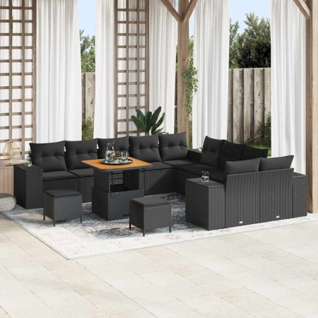 Conjunto de sofá de jardín 13 pcs Negro ratán sintético en Sofás de exterior | Comprar online en Foru.es