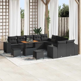 Conjunto de sofá de jardín 13 pcs Negro ratán sintético en Sofás de exterior | Comprar online en Foru.es
