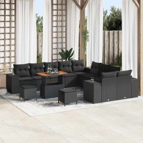 Conjunto de sofá de jardín 13 pcs Negro ratán sintético en Sofás de exterior | Comprar online en Foru.es