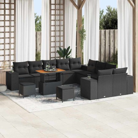 Conjunto de sofá de jardín 13 pcs Negro ratán sintético en Sofás de exterior | Comprar online en Foru.es