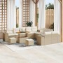 Conjunto de sofá de jardín 13 pcs Beige ratán sintético en Sofás de exterior | Comprar online en Foru.es