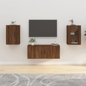 Muebles para TV de pared 2 uds roble marrón 40x34,5x60 cm de vidaXL, Muebles TV - Ref: Foro24-816671, Precio: 67,01 €, Descue...