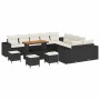 Conjunto de sofá de jardín 14 pcs Negro ratán sintético en Sofás de exterior | Comprar online en Foru.es