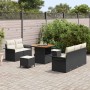 Conjunto de sofá de jardín 8 pcs Negro ratán sintético en Sofás de exterior | Comprar online en Foru.es
