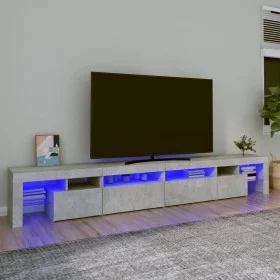 Mueble de TV con luces LED gris hormigón 260x36,5x40 cm de vidaXL, Muebles TV - Ref: Foro24-3152821, Precio: 155,87 €, Descue...