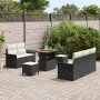 Conjunto de sofá de jardín 8 pcs Negro ratán sintético en Sofás de exterior | Comprar online en Foru.es