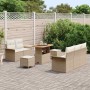 Conjunto de sofá de jardín 8 pcs Beige ratán sintético en Sofás de exterior | Comprar online en Foru.es