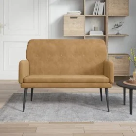 Banco de terciopelo marrón 108x79x79 cm de vidaXL, Bancos - Ref: Foro24-351421, Precio: 141,32 €, Descuento: %