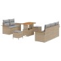 Conjunto de sofá de jardín 8 pcs Beige ratán sintético en Sofás de exterior | Comprar online en Foru.es