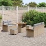 Conjunto de sofá de jardín 8 pcs Beige ratán sintético en Sofás de exterior | Comprar online en Foru.es