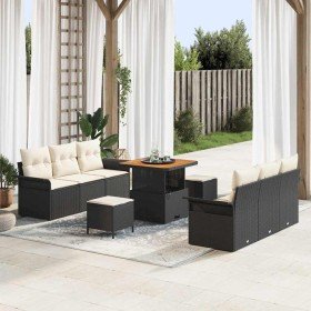 Conjunto de sofás de jardín 9 pcs Negro ratán sintético en Sofás de exterior | Comprar online en Foru.es