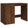 Escritorio de madera contrachapada marrón roble 100x49x75 cm de vidaXL, Escritorios - Ref: Foro24-816791, Precio: 80,24 €, De...