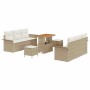 Conjunto de sofás de jardín 9 pcs Beige ratán sintético en Sofás de exterior | Comprar online en Foru.es