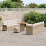 Conjunto de sofá de jardín 11 pcs Beige ratán sintético en Sofás de exterior | Comprar online en Foru.es