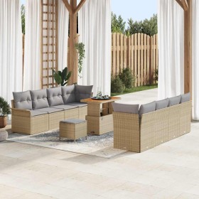 Conjunto de sofá de jardín 11 pcs Beige ratán sintético en Sofás de exterior | Comprar online en Foru.es