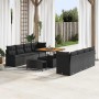 Conjunto de sofá de jardín 11 pcs Negro ratán sintético en Sofás de exterior | Comprar online en Foru.es