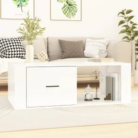 White glossy plywood coffee table 100x50.5x35cm by vidaXL, Coffee table - Ref: Foro24-816538, Price: 51,95 €, Discount: %