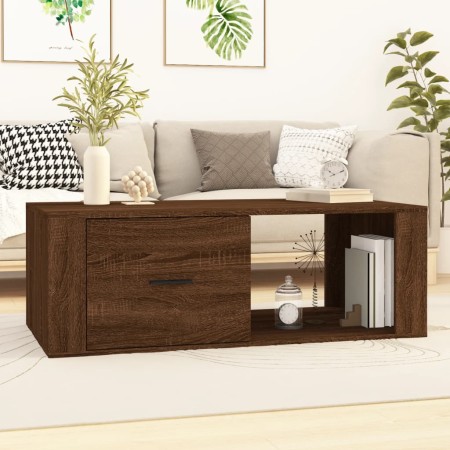 Mesa de centro madera contrachapada marrón roble 100x50,5x35 cm de vidaXL, Mesas de centro - Ref: Foro24-816543, Precio: 65,6...