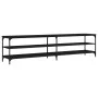 Mueble de TV metal y madera contrachapada negro 200x30x50 cm de vidaXL, Muebles TV - Ref: Foro24-826759, Precio: 72,02 €, Des...