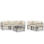 Juego de muebles de jardín 6 pzas y cojines ratán PE antracita de vidaXL, Sofás de exterior - Ref: Foro24-3186704, Precio: 50...