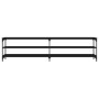 Mueble de TV metal y madera contrachapada negro 200x30x50 cm de vidaXL, Muebles TV - Ref: Foro24-826759, Precio: 73,10 €, Des...