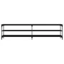 Mueble de TV metal y madera contrachapada negro 200x30x50 cm de vidaXL, Muebles TV - Ref: Foro24-826759, Precio: 72,02 €, Des...