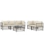 Juego de muebles de jardín 6 pzas y cojines ratán PE antracita de vidaXL, Sofás de exterior - Ref: Foro24-3186704, Precio: 50...