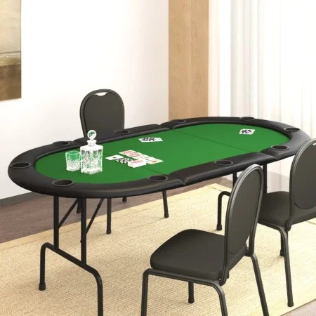 Mesa de póquer plegable para 10 jugadores verde 207x106x76 cm by vidaXL, Game and poker tables - Ref: Foro24-80402, Price: 18...