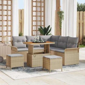 Conjunto de sofá de jardín 8 pcs Beige ratán sintético en Sofás de exterior | Comprar online en Foru.es