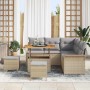 Conjunto de sofá de jardín 8 pcs Beige ratán sintético en Sofás de exterior | Comprar online en Foru.es