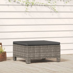 Reposapiés de jardín con cojín ratán sintético gris de vidaXL, Conjuntos de jardín - Ref: Foro24-362695, Precio: 82,98 €, Des...