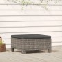 Reposapiés de jardín con cojín ratán sintético gris de vidaXL, Conjuntos de jardín - Ref: Foro24-362695, Precio: 82,98 €, Des...
