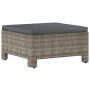 Reposapiés de jardín con cojín ratán sintético gris de vidaXL, Conjuntos de jardín - Ref: Foro24-362695, Precio: 82,98 €, Des...