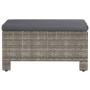 Reposapiés de jardín con cojín ratán sintético gris de vidaXL, Conjuntos de jardín - Ref: Foro24-362695, Precio: 82,98 €, Des...