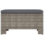 Reposapiés de jardín con cojín ratán sintético gris de vidaXL, Conjuntos de jardín - Ref: Foro24-362695, Precio: 82,98 €, Des...