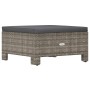 Reposapiés de jardín con cojín ratán sintético gris de vidaXL, Conjuntos de jardín - Ref: Foro24-362695, Precio: 82,98 €, Des...