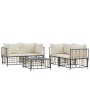 Juego de muebles de jardín 5 pzas y cojines ratán PE antracita de vidaXL, Sofás de exterior - Ref: Foro24-3186702, Precio: 42...