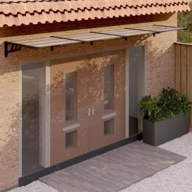 Marquesina de puerta policarbonato negro 396x90 cm de vidaXL, Toldos - Ref: Foro24-153703, Precio: 119,69 €, Descuento: %