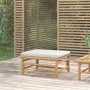 Reposapiés de jardín bambú con cojín gris claro de vidaXL, Sofás modulares de exterior - Ref: Foro24-362280, Precio: 88,55 €,...