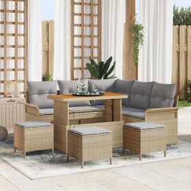 Conjunto de sofá de jardín 9 pcs Beige ratán sintético en Sofás de exterior | Comprar online en Foru.es