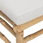Reposapiés de jardín bambú con cojín gris claro de vidaXL, Sofás modulares de exterior - Ref: Foro24-362280, Precio: 88,55 €,...