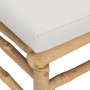 Reposapiés de jardín bambú con cojín gris claro de vidaXL, Sofás modulares de exterior - Ref: Foro24-362280, Precio: 90,18 €,...