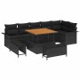 Conjunto de sofás de jardín 9 pcs Negro ratán sintético en Sofás de exterior | Comprar online en Foru.es