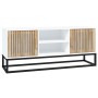 Mueble de TV hierro y madera contrachapada blanco 105x30x45 cm de vidaXL, Muebles TV - Ref: Foro24-352097, Precio: 113,07 €, ...