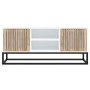 Mueble de TV hierro y madera contrachapada blanco 105x30x45 cm de vidaXL, Muebles TV - Ref: Foro24-352097, Precio: 113,07 €, ...