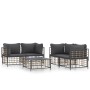 Juego de muebles de jardín 5 pzas y cojines ratán PE antracita de vidaXL, Sofás de exterior - Ref: Foro24-3186703, Precio: 42...